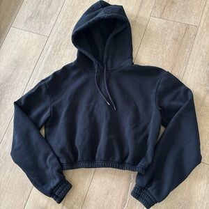 Black Cropped Hoodie and sweats